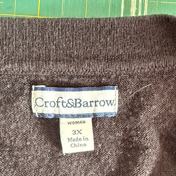 Crofts & Barrow Womens Black Open Cardigan Sweater  Beaded sz 3X Long Sleeve - Picture 3 of 5